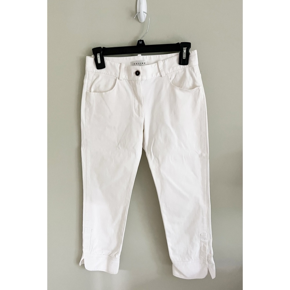 Celine cream color split leg hem cropped pants XS - Picture 1 of 13